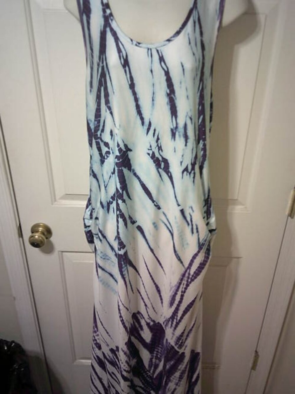 WOMEN'S SZ M SHEIN LONG MAXI HALTER DRESS RUCHED ON SIDES MULTI-COLORED CUTE 👩